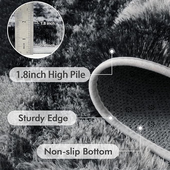 4x6 Ft Shag Rugs for Bedroom Living Room, Tie-Dyed Ultra Soft Fluffy Furry Area - Image 5