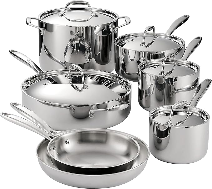 Tramontina Signature Tri-Ply Clad Stainless Steel 12-Piece Cookware Set by Tramontina