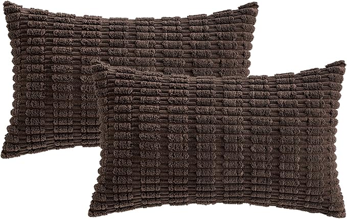MIULEE Pack of 2 Corduroy Decorative Lumbar Throw Pillow Covers 20x12 Inch Soft - Image 6
