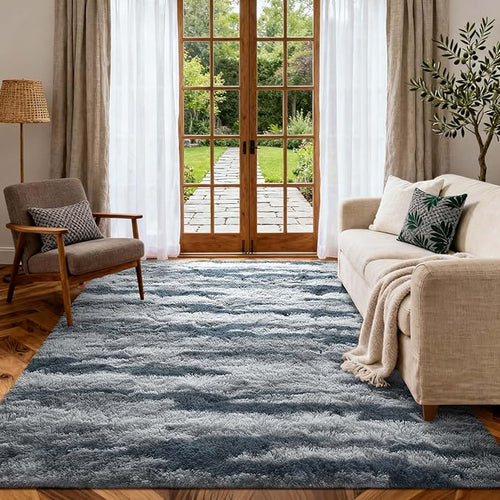 5x7 Ft Large Shag Rugs for Bedroom Living Room for Men Boys, Tie Dyed Ultra - Image 2