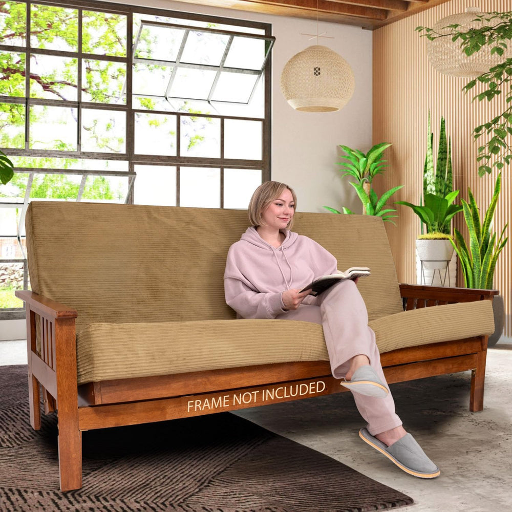 FoammaUSA Premium Corduroy Futon Couch Mattress – Made in USA 6-Inch Memory F...