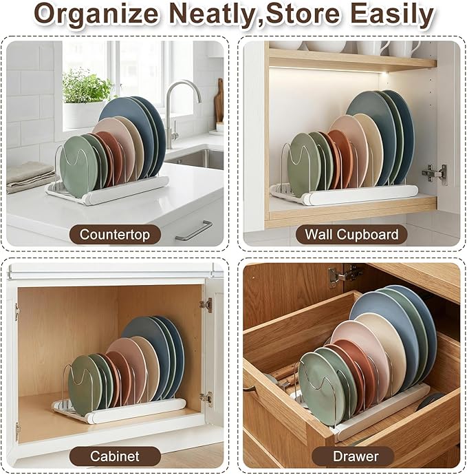 Expandable Pots and Pans Organizer Under Cabinet, 7 Stainless Steel Dividers - Image 2