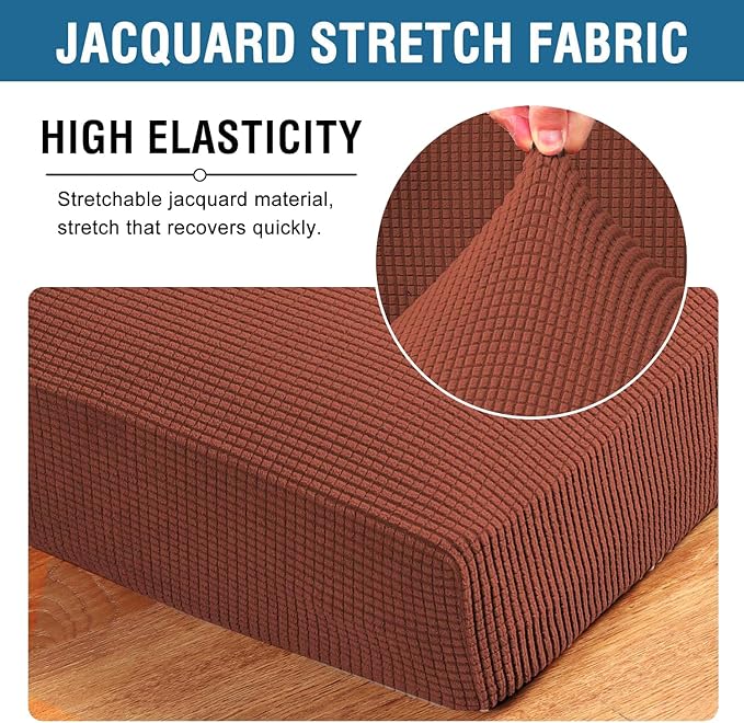 H.VERSAILTEX Super Stretch Individual Seat Cushion Covers Sofa Covers Couch - Image 4