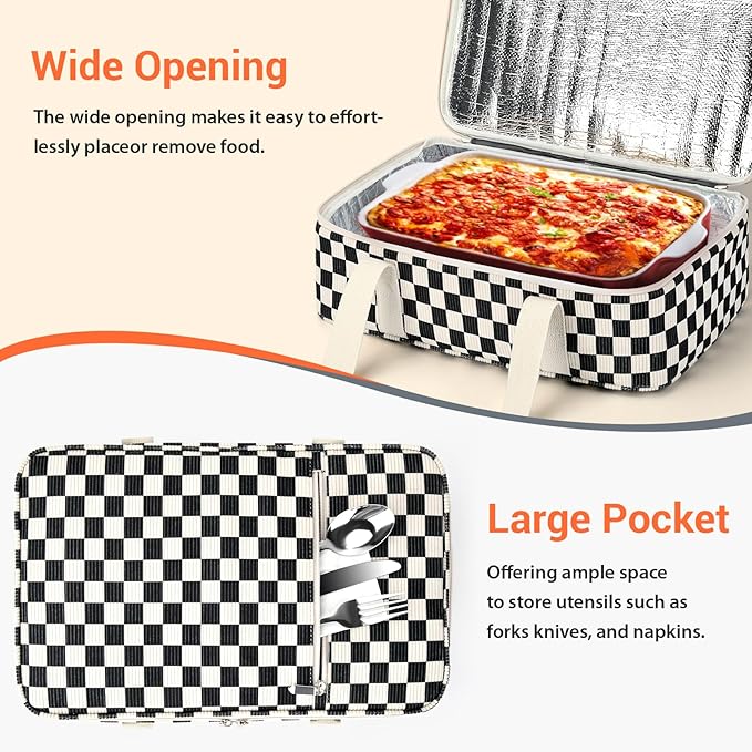Insulated Casserole Carrier for Hot or Cold Food, Pie Carrier Bag Lunch Bag - Image 5