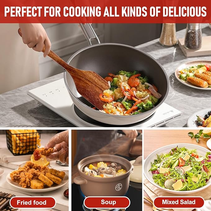 5 PCS Wooden Cooking Utensils Set, Kitchen Utensils Set, Wooden Spoons - Image 4
