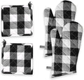 Oven Mitt & Pot Holder Buffalo Plaid Check 100% Cotton Heat Resistant Oven by SoftopiaCotton