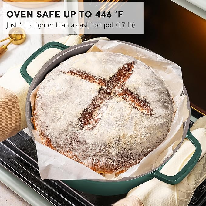 Large Dutch Oven Pot with Lid-7.5QT Cast Aluminum Oven Pot with Two Handles - Image 5
