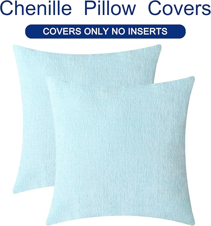 CaliTime Throw Pillow Covers Decorative 16 X 16 Inches Pack of 2 Cozy Chenille - Image 6