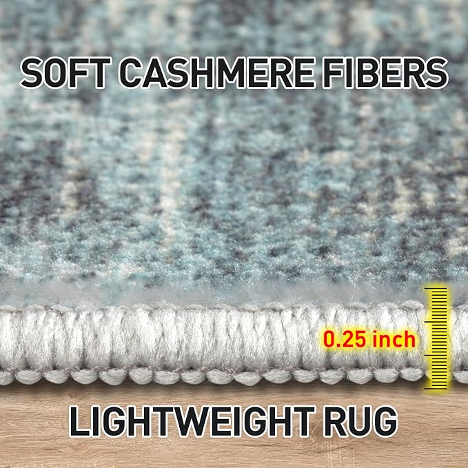 2'6''x8' Runner Rugs Washable Rug: Modern Abstract Hallway Runner Rug Indoor - Image 7