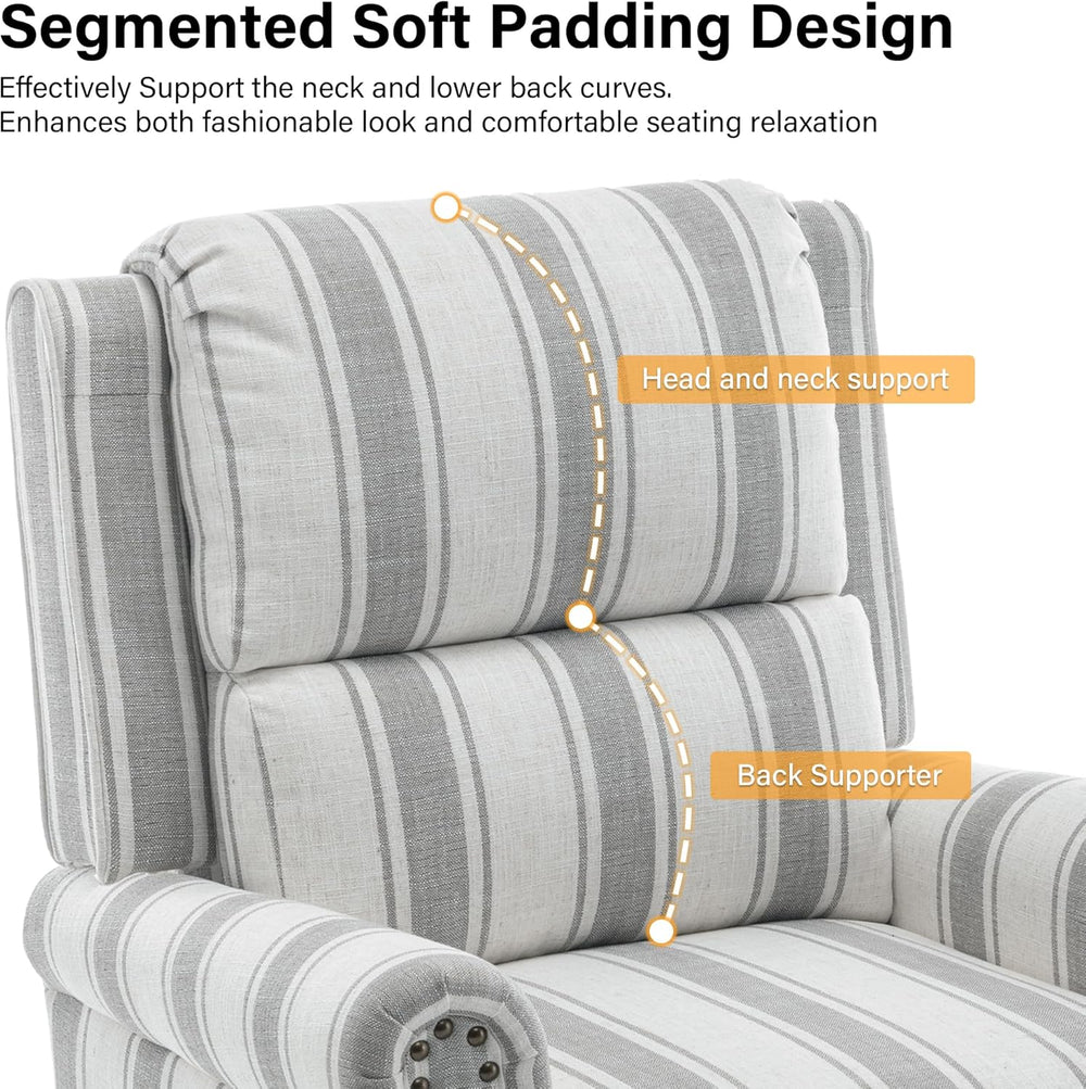 Recliner Chair, Modern Pushback Armchair with Adjustable Backrest & Footr...