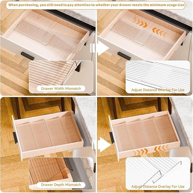 Yieach 8 Pack Adjustable Narrow In Drawer Spice Organizer - Image 5