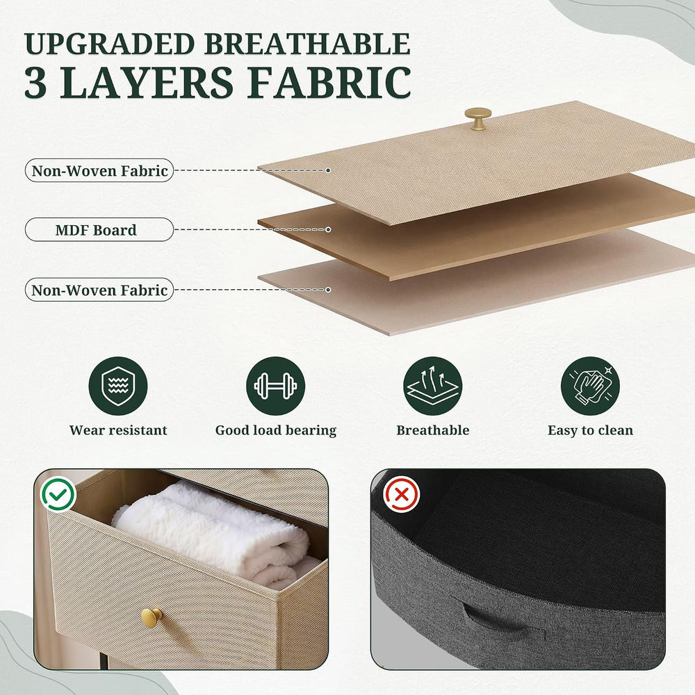 5 Drawer Dresser for Bedroom, Fabric Storage Drawer Unit