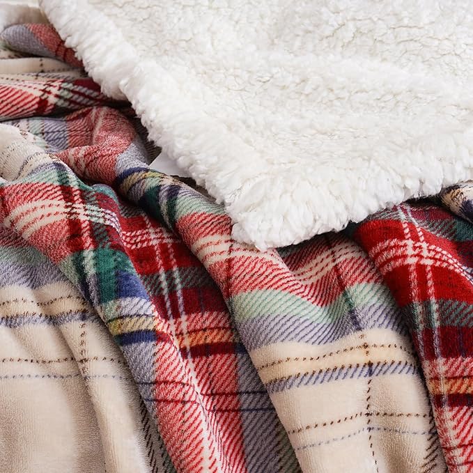 PU MEI Sherpa Fleece Throw Blanket 80" x 90" Reversible Plush Fluffy Large Big - Image 7