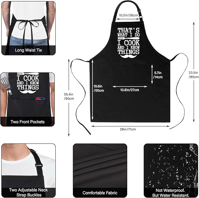 Xornis 100% Cotton Funny Apron for Men Women Adjustable Bib Aprons - Image 3