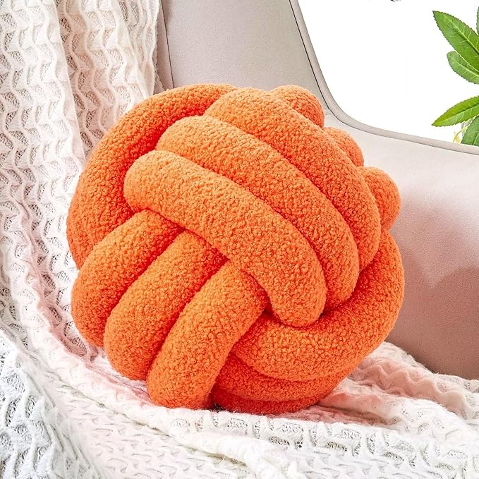 Uvvyui Knot Pillow Ball, Soft Home Decorative Pillows, Round Throw Pillow by Uvvyui