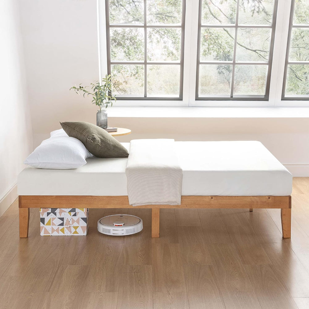 Mellow Naturalista Classic - 12 Inch Solid Wood Platform Bed with Wooden Slat...