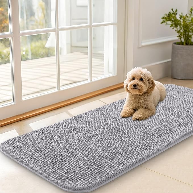OLANLY Dog Door Mat for Muddy Paws 47x20, Absorbs Moisture and Dirt, Absorbent by OLANLY