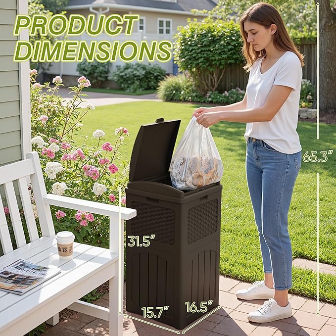 Greesum 33 Gallon Outdoor Trash Can - Image 4