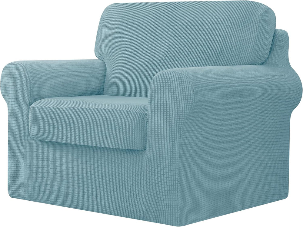 CHUN YI 3 Piece Stretch Armchair Sofa Cover, 1 Seater Couch Slipcover with On...