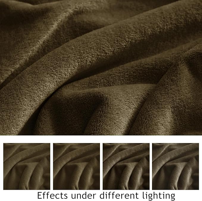 KMUSET Fleece Blanket Dark Brown Lightweight Super Soft Cozy Fuzzy Bed Blankets - Image 2