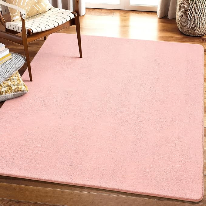 Amearea 4x4 Square Area Rugs for Bedroom Living Room, Modern Pink Thickened - Image 8