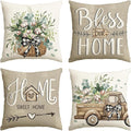 AVOIN colorlife Bless Our Home Sweet Home Farmhouse Eucalyptus Leaves Throw by AVOINcolorlife