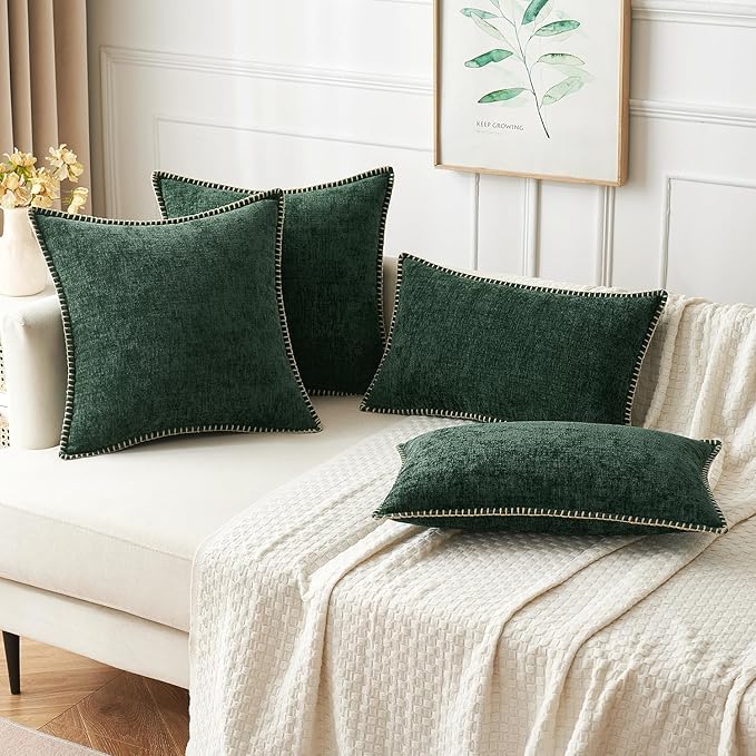 MIULEE Pack of 2 Christmas Pillow Covers 16x16 Inch Dark Green Farmhouse - Image 8
