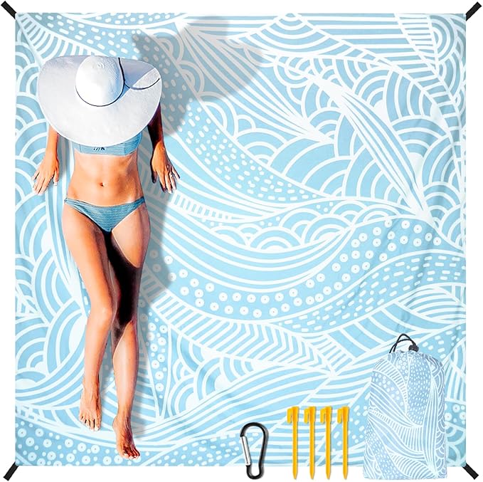 HIHOHO Beach Blanket Waterproof Sandproof Extra Large Beach Mat 79" X by HIHOHO