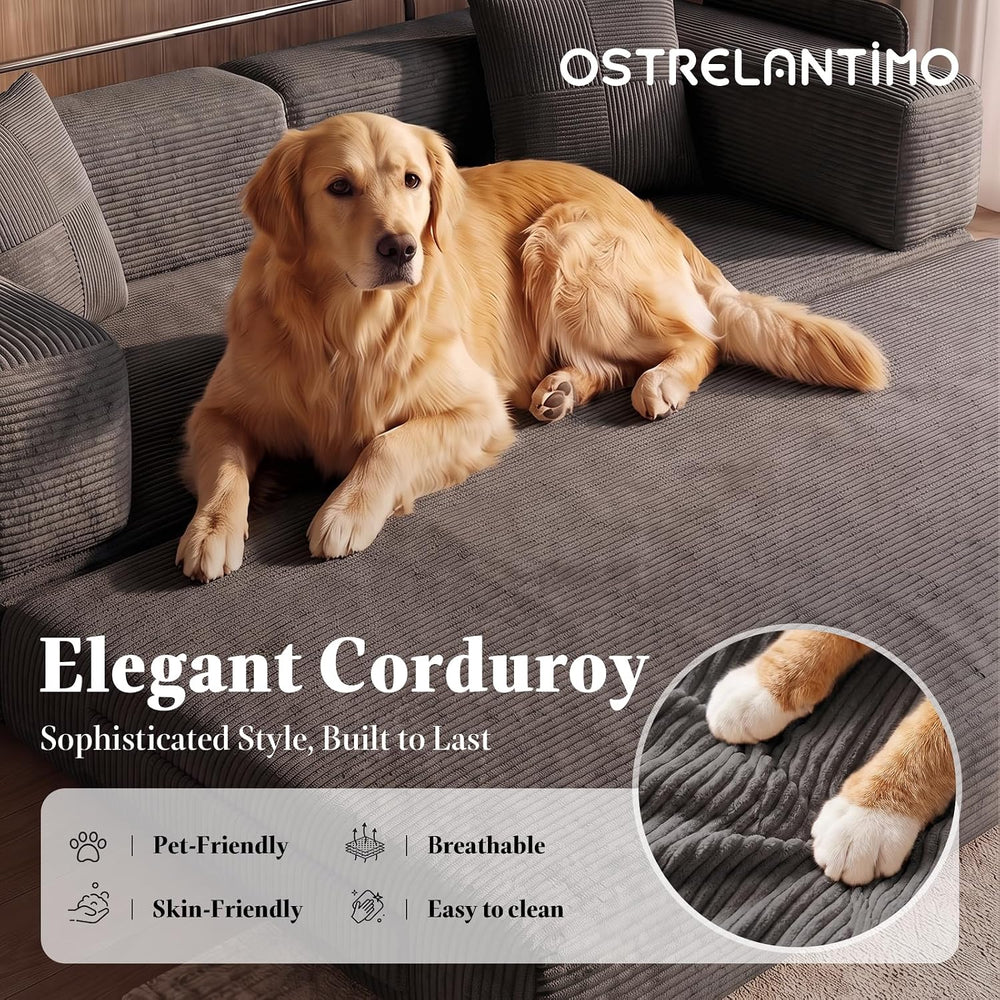 79.5" Convertible Floor Sofa Bed, 5-In-1 Corduroy Futon Couch, No Assembly