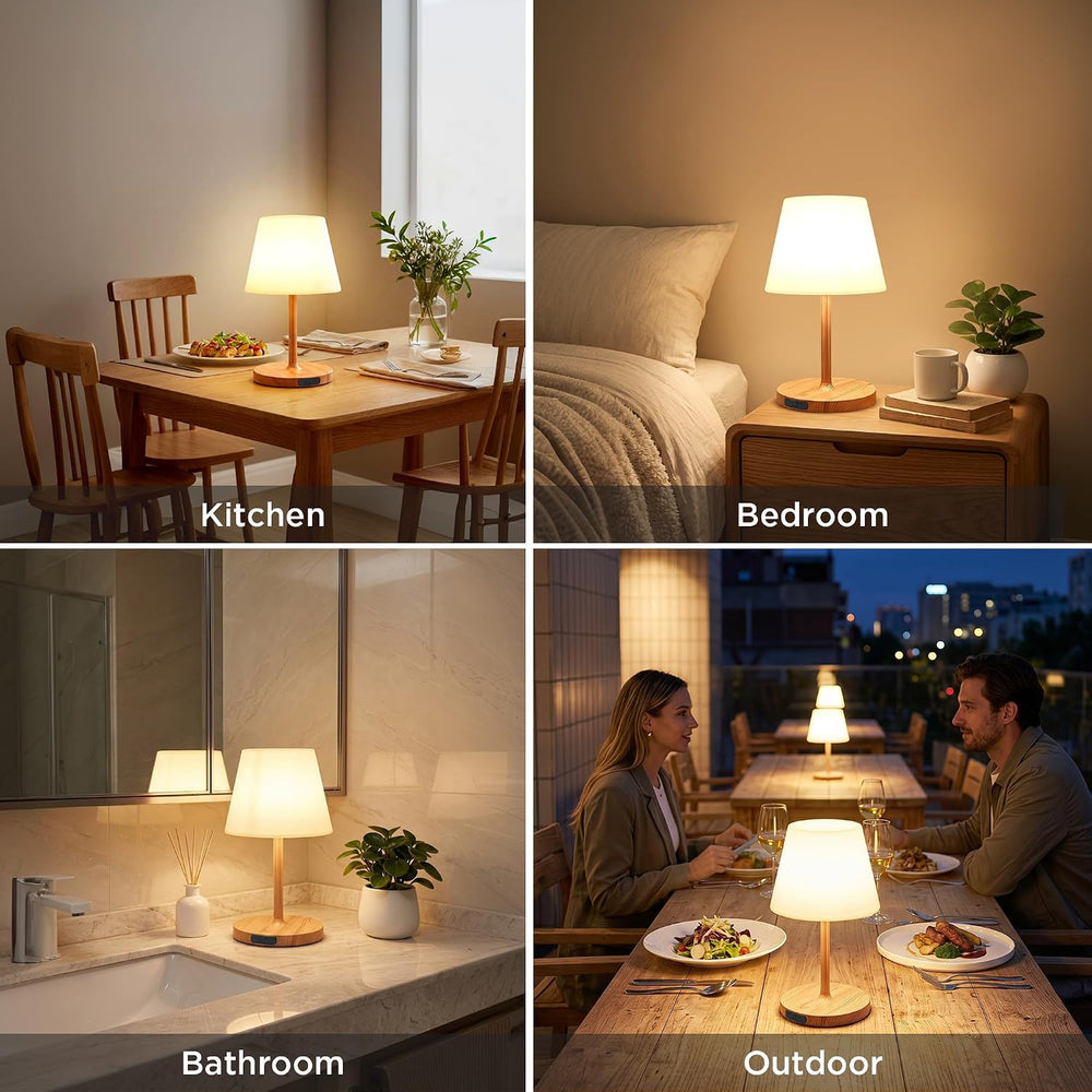 LUTEC 2 Pack Shower Lamp Waterproof, 6000mAh Rechargeable Cordless Table Lamp...