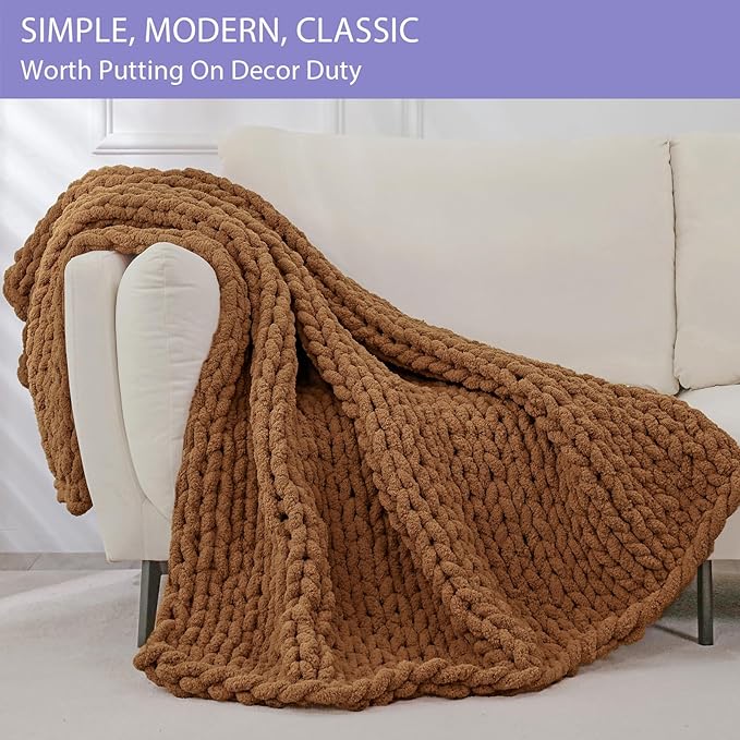Bigacogo Chunky Knit Throw Blanket - Image 3