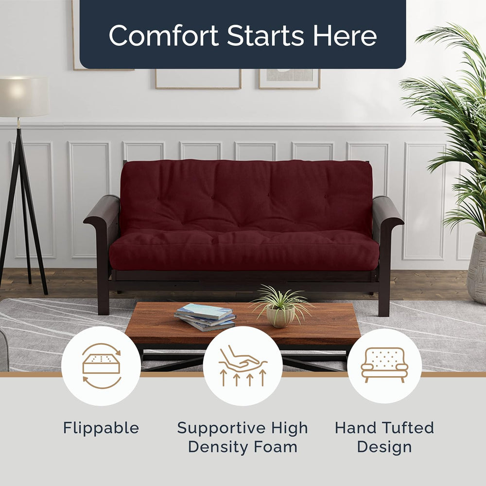 Loosh Home | 6" Full Size Futon Sofa Bed Memory Foam Mattress - USA Made...