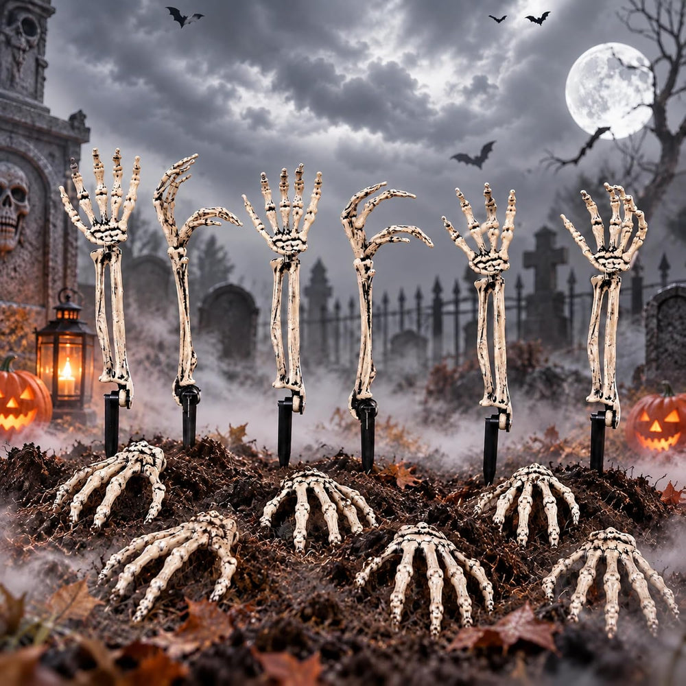 Halloween Decorations Outdoor, 12Pcs Skeleton Hands & Arm Yard Stake Set