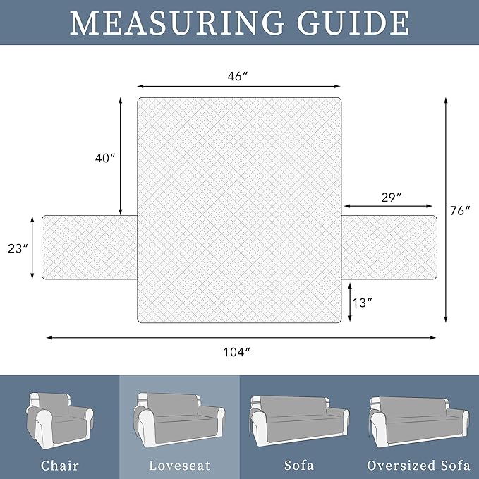 ISSUNTEX Double Protection 100% Waterproof Loveseat Sofa Covers - Image 6