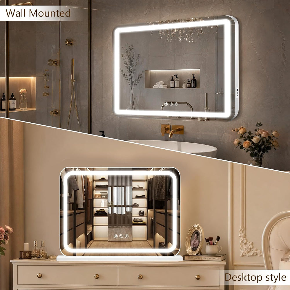 23" x 18" Vanity Mirror with Lights, Led Lighted Makeup Mirror with...
