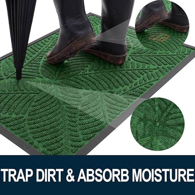 Colorxy Waterproof Doormat, Sturdy Natural Rubber Front Indoor Mat, Non Slip - Image 2