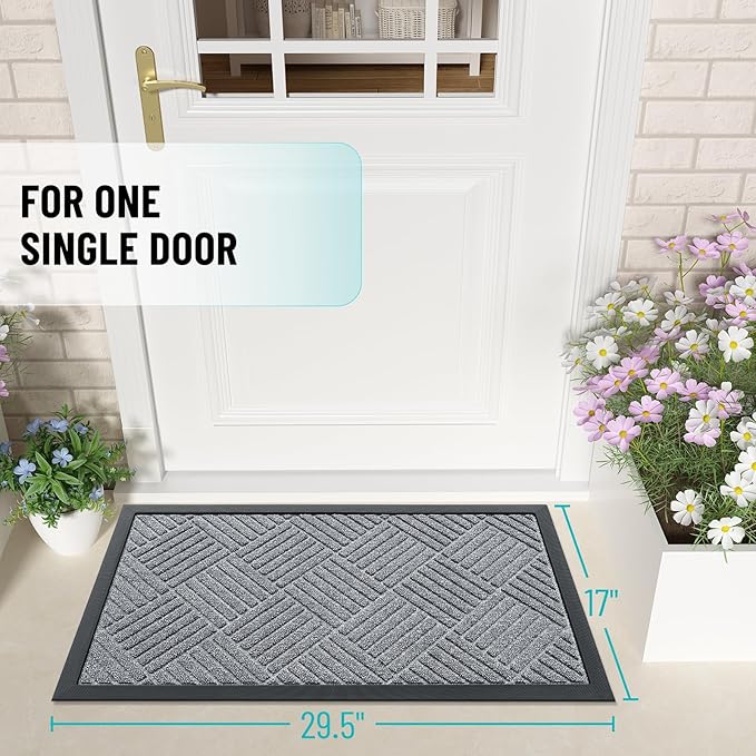 OLANLY Front Door Mat Outside Entrance 29.5x17, Heavy Duty Sturdy Natural - Image 2