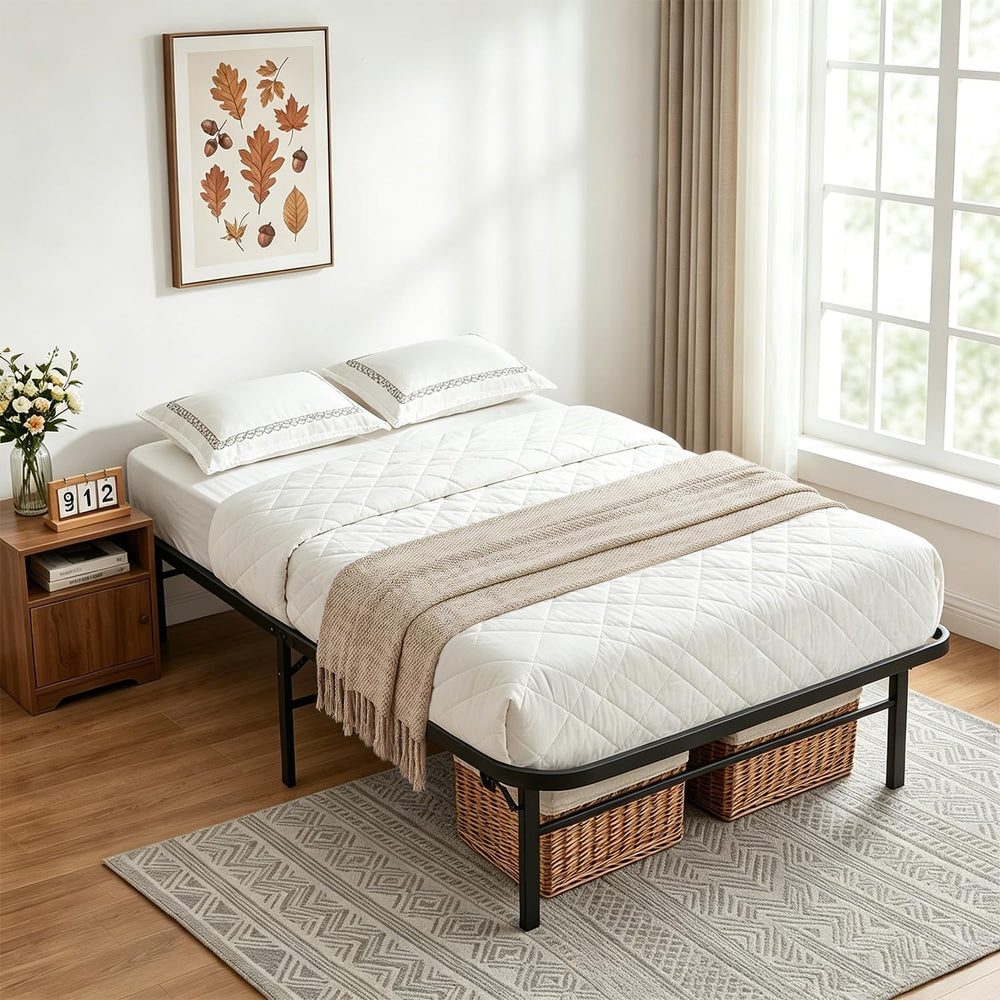 BestMassage | Twin Bed Frame | Metal | Heavy Duty Steel Slats with 6 Legs