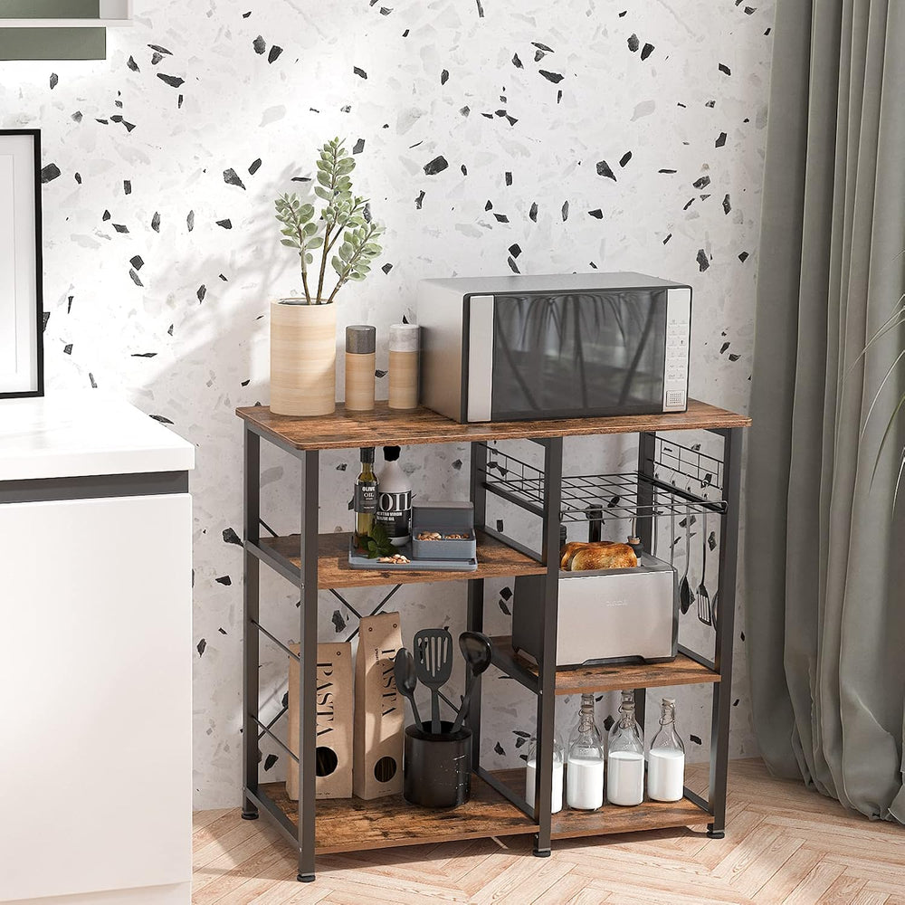 DlandHome Kitchen Bakers Rack with Storage Stand for Kitchen, Industrial Kitc...