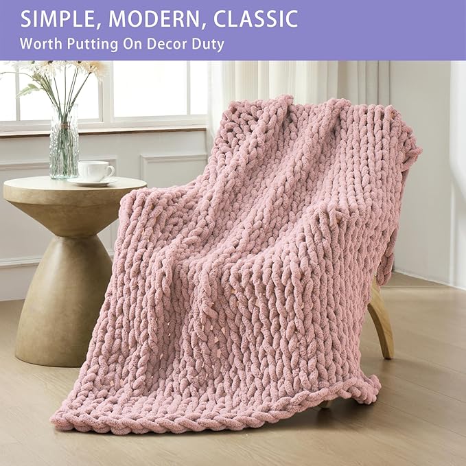 Bigacogo Chunky Knit Throw Blanket - Image 3
