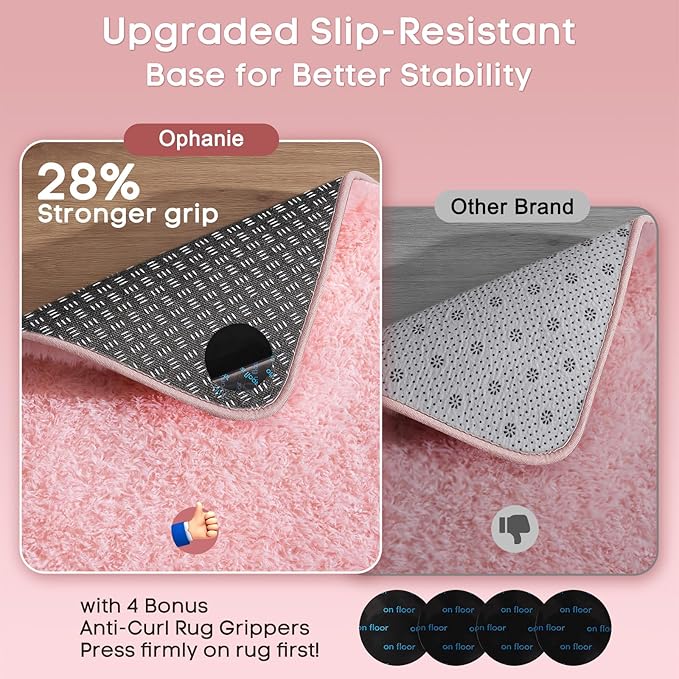 Ophanie 3x5 Pink Rug, Bedside Preppy Dorm Area Rug, College Essentials Non Slip - Image 4