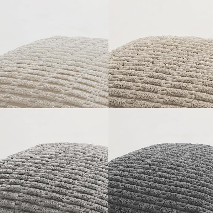 Fancy Homi Set of 4 Grey and White Lumbar Rectangle Decorative Throw Pillow - Image 4