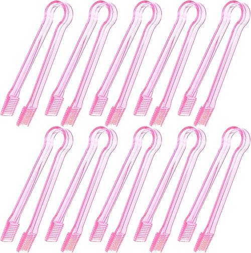 10 Pcs Plastic Buffet Serving Tongs, 6.3 Inches by Hmxpls