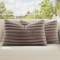 decorUhome Cozy Faux Fur Throw Pillow Covers 12x20 Set of 2 Decorative Soft by decorUhome