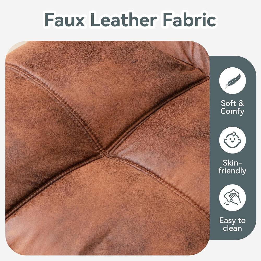 Futon Sofa Bed Convertible Couch, Brown Faux Leather Sofa Bed