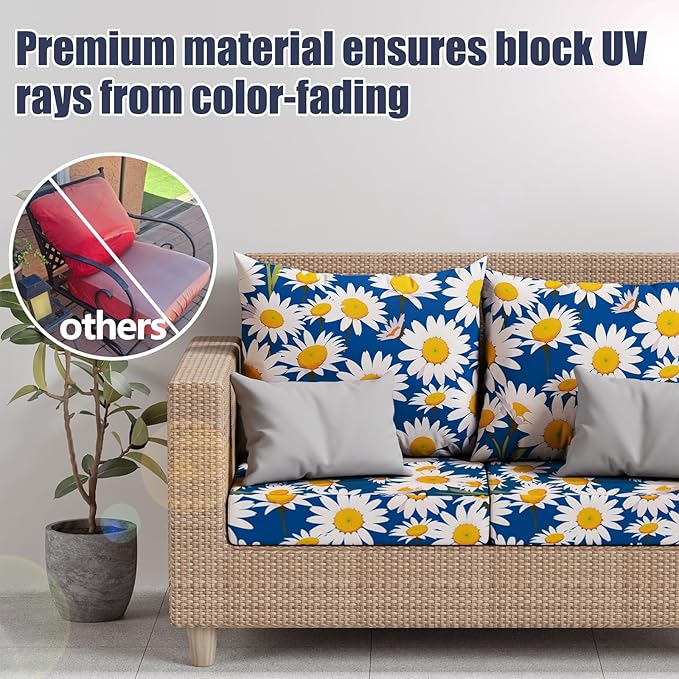 8Pcs Stretch Patio Cushion Covers, Outdoor Couch & Sofa Replacement Slipcovers - Image 3