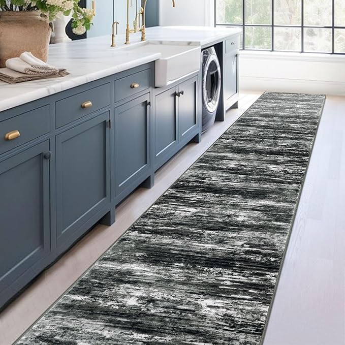 KOZYFLY Modern Abstract Washable Rug Runner 2.6x16 Hallway Rug Runner Non-Slip - Image 7