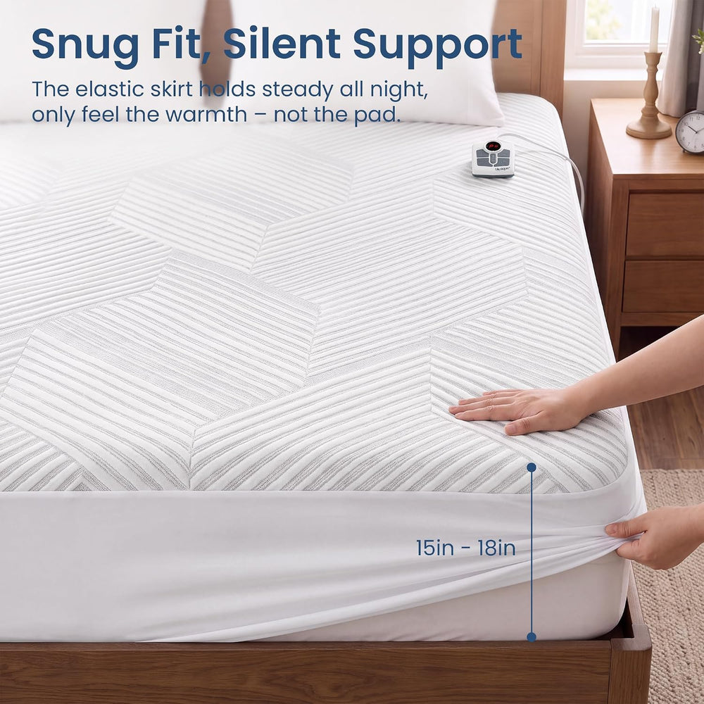 Heated Mattress Pad Queen Size, Electric Bed Warmer Dual Control, Fast Heatin...