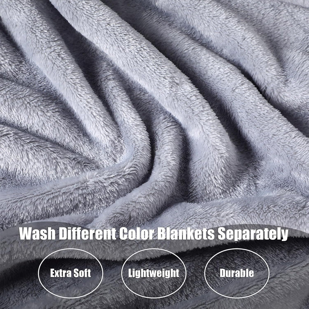 3 Pack Fleece Throw Blanket, Mixed Color, 60" X 80"