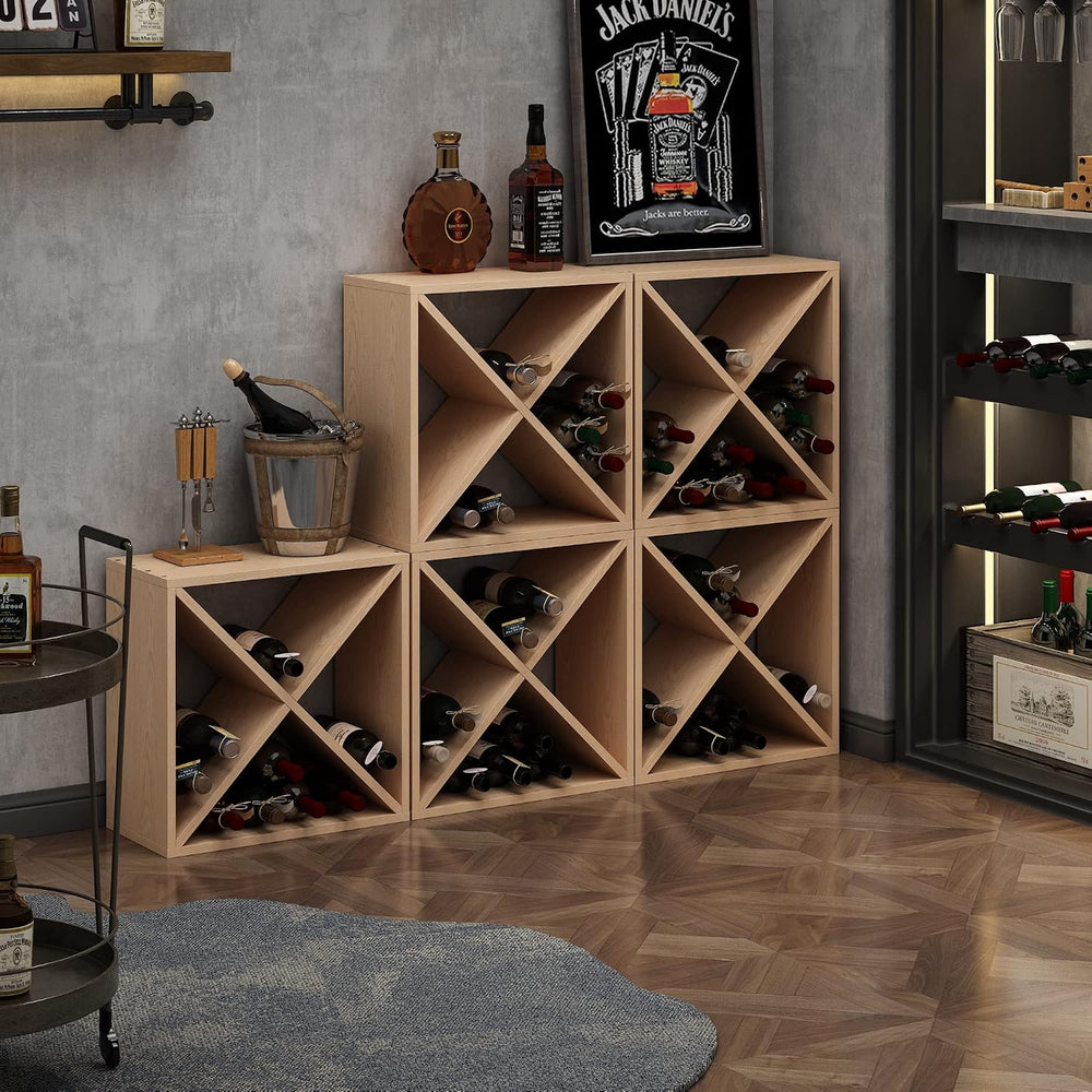 JAXPETY 24 Bottle Wine Rack Holder Compact Cellar Cube Bar Storage Kitchen De...